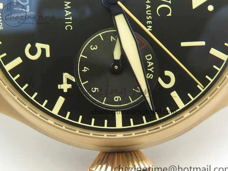 MIROTIME 0123 Big Pilot IW510301 Satin-Polished RG YLF Best Edition Black Dial On Leather Strap A Flexible 7222